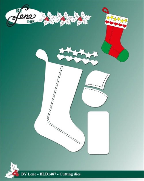 By Lene dies Christmas sock 4,3x8,6cm